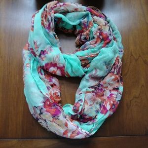 Charlotte Russe - Mint and Floral Infinity Scarf